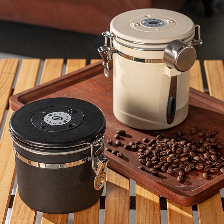 New Arrival Coffee Tools Stainless Steel Coffee Bean Storage Containers Airtight Coffee Sugar Canisters With Scoop And Lid