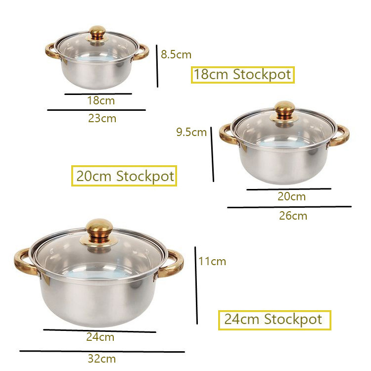 Wholesale Customizable Home Utensils Kitchen Induction Nonstick 12 Pcs Stainless Steel Pots Cookware Sets Cooking Camping