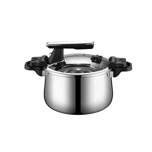 New Design Energy-saving Cookware Kitchen Supplies 22cm 26cm 304 Stainless Steel Pressure Pot Cooker with Tempered Glass Lid