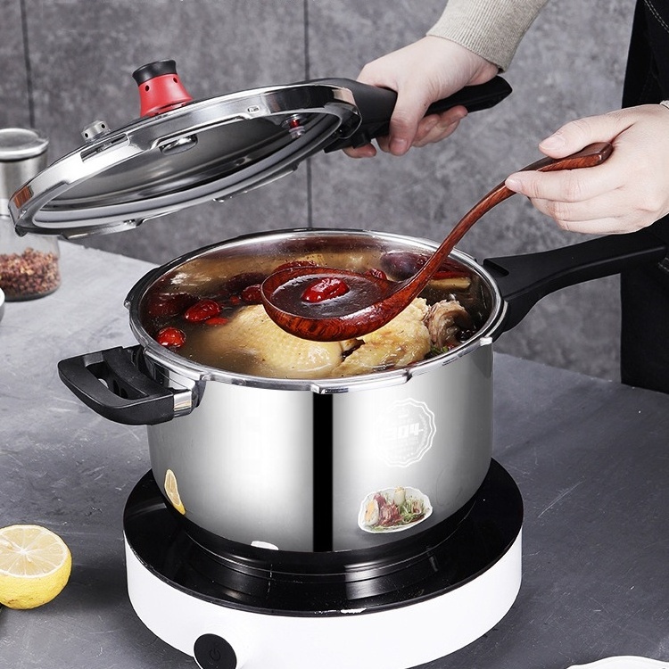 Wholesale High Quality Food Contact Cookware 3-8L Stainless Steel 304 Pressure Cooker Pot Time-saving Pressure Cooker