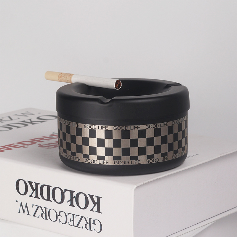 New Design Stainless Steel Ash Tray Car Smoking Accessories Custom Smokeless Easy to Clean Pocket Ashtray with Lid