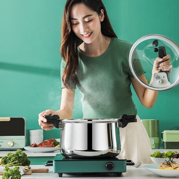 Unique Design Energy-saving Cooker SS304 Stainless Steel Casserole Bakelite Handle Nonstick Micro Pressure Cooker Pot