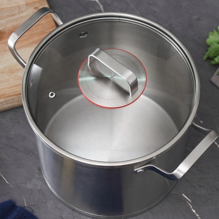 Manufacturer High Quality 6-10 Quart Stainless Steel 304 Covered Stockpot Deep Cooking Pot Soup Pasta Asparagus Stock Pot