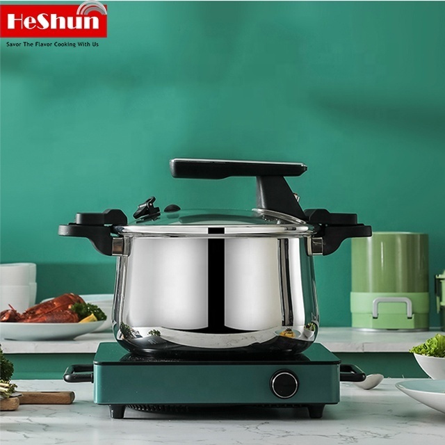 New Design Energy-saving Cookware Kitchen Supplies 22cm 26cm 304 Stainless Steel Pressure Pot Cooker with Tempered Glass Lid