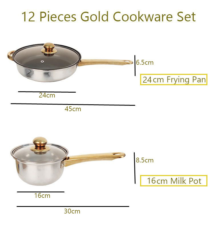 Wholesale Customizable Home Utensils Kitchen Induction Nonstick 12 Pcs Stainless Steel Pots Cookware Sets Cooking Camping