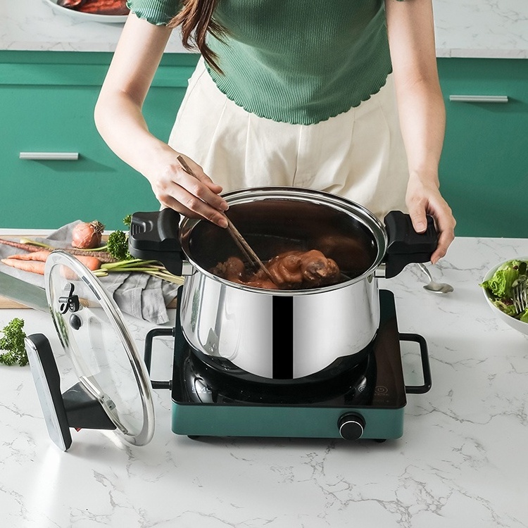 Unique Design Energy-saving Cooker SS304 Stainless Steel Casserole Bakelite Handle Nonstick Micro Pressure Cooker Pot