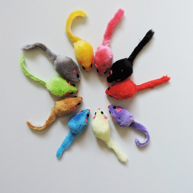 1Pcs Furry Plush Cat Toy Soft Solid Interactive Mice Mouse Toys For Funny Kitten Pet Cats Playing Scratch Training Game Supplies