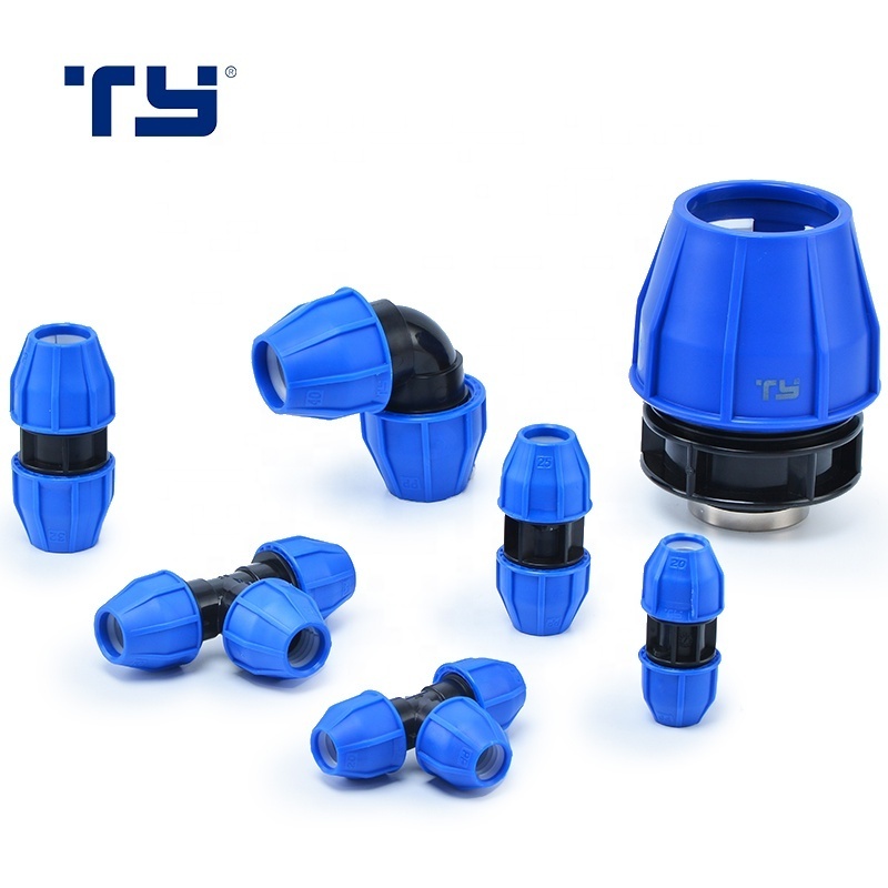 TIANYAN TY factory PP compression fittings 3 way elbow female PN16 hdpe tee