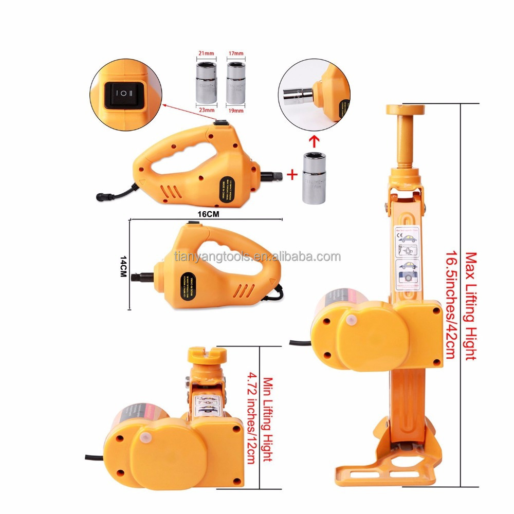 Wholesale 3t Mini Portable Durable Electric Scissor Car Floor Jack 12v Impact Wrench Quick Repair Tools Sets Electric Car Lift J