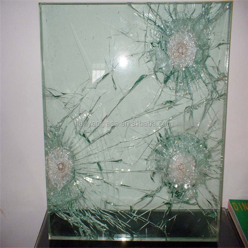 8+8+8mm 10mm 12mm 24mm laminated tempered safety bullet proof glass panel sheets for building