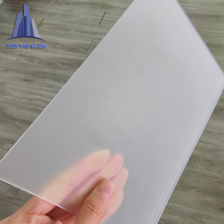 customized 0.5mm~5mm Clear Tempered Frosted Glass matte glass