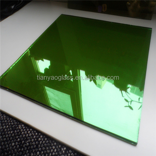 Dark green tinted colored reflective tempered float glass price