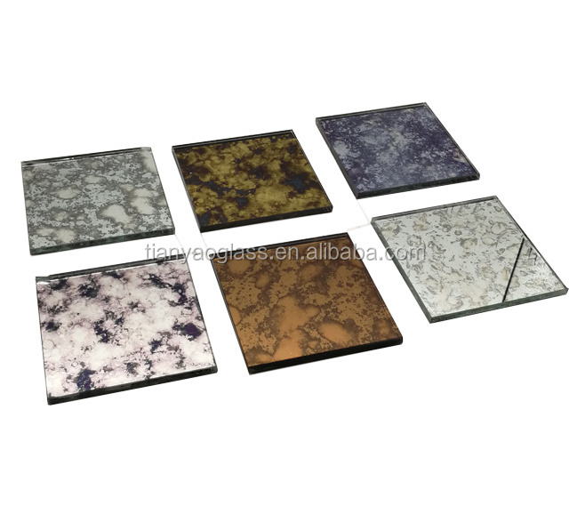 Unique design style art decorative frameless antique glass mirror sheet