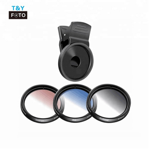 37MM Cell Phone Camera Lens Filter  for iPhone Samsung and Android Smartphones - Graduated Blue Orange Gray filter