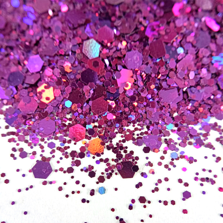 2024 Popular Eco-Friendly Mix Glow Sparkle Sequins Glitter Flake Glitter Stack Glitter Prank