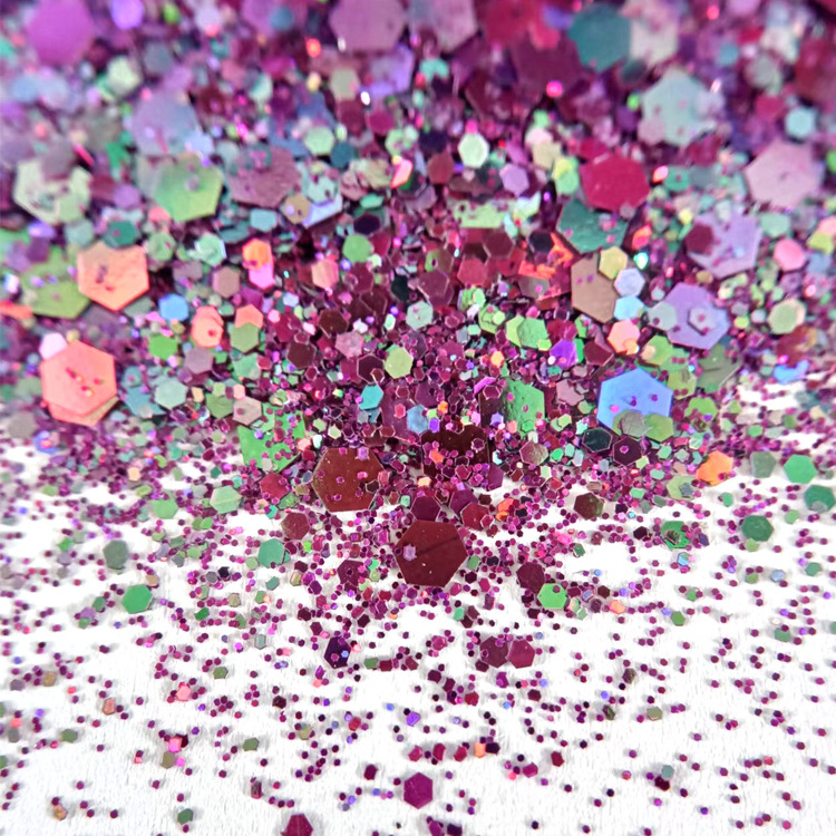 2024 Popular Eco-Friendly Mix Glow Sparkle Sequins Glitter Flake Glitter Stack Glitter Prank