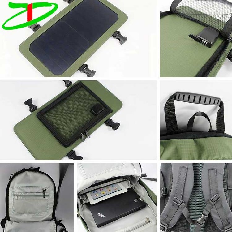 Custom Camping Charger Laptop Backpack Solar Battery Panel Carry Bag