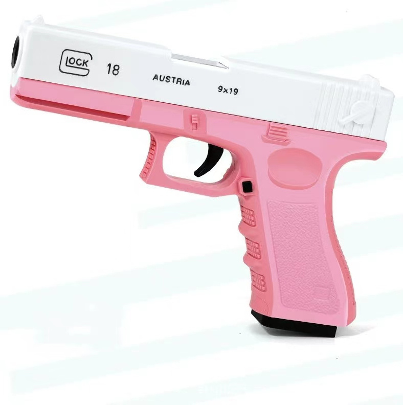 Throw shell Glock manual fire soft gun soft egg toy gun children boy gun,8 casings 10 soft bullets +1 magazine