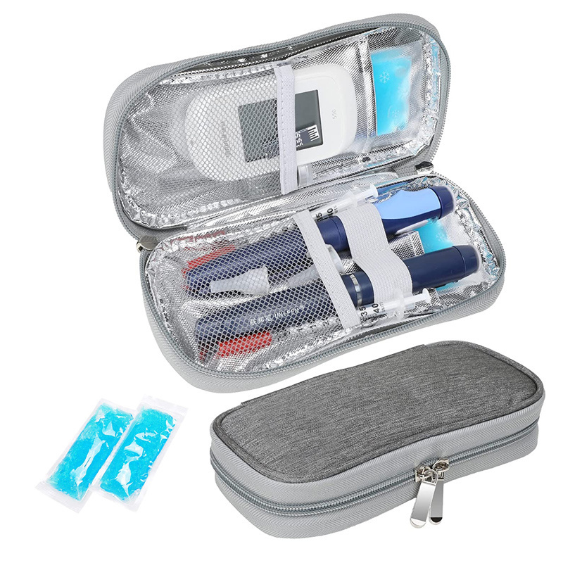 diabetic storage cooler bags portable insulated medical insulin cooler travel case with 2 ice packs