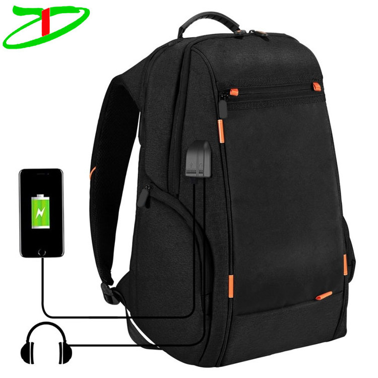 Outdoor Recycled Solar Panel Power Backpack Laptop School Bag With USB Charging Port Earphone Port