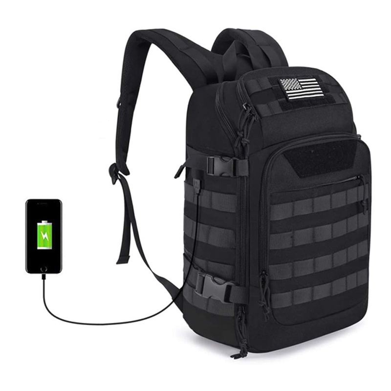 water resistant laptop bag outdoor hiking training gaming daypack rucksack 30l tactical backpack with usb charging port