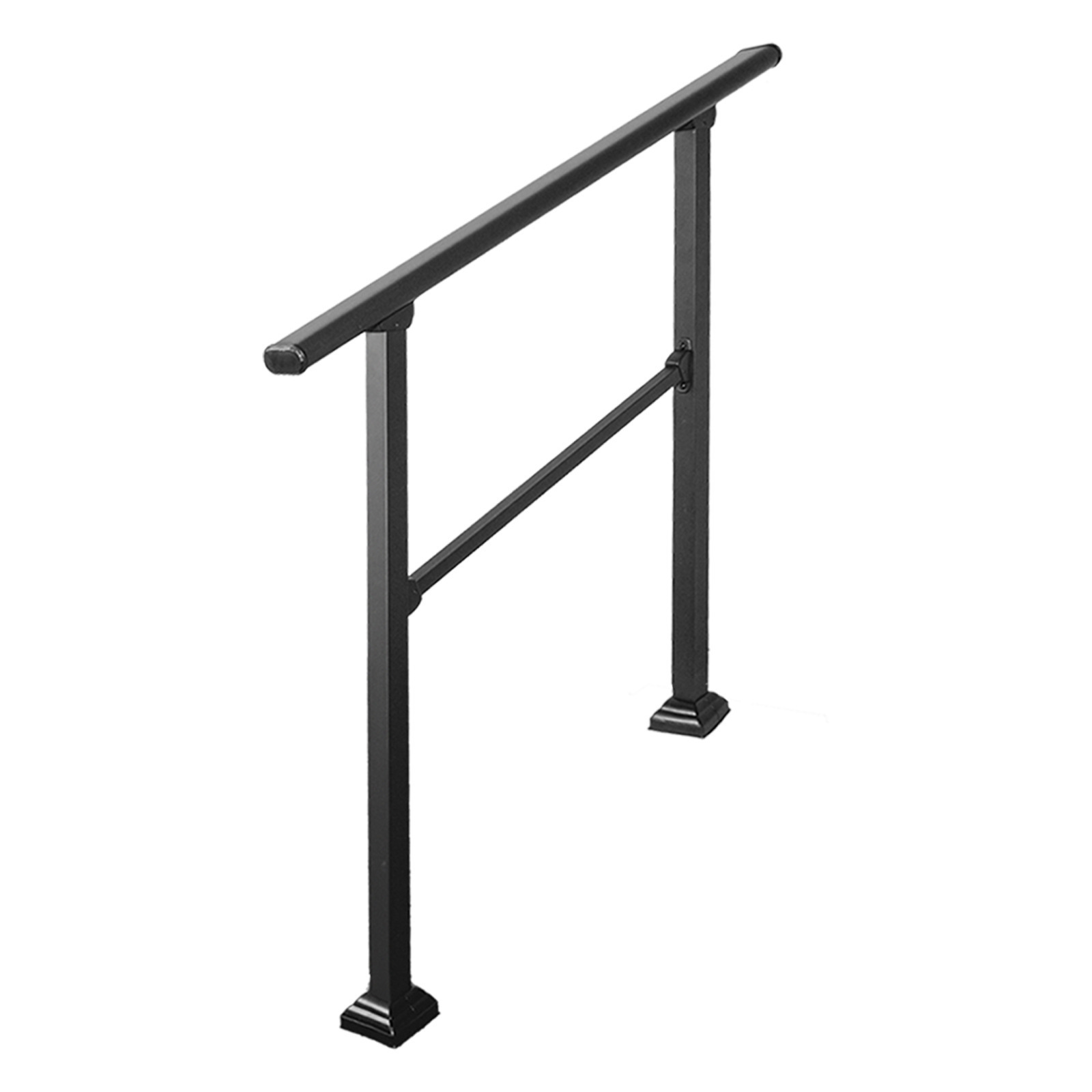 4 Steps Outdoor Stair Railing Carbon Steel   Hand Rail Transitional Handrail