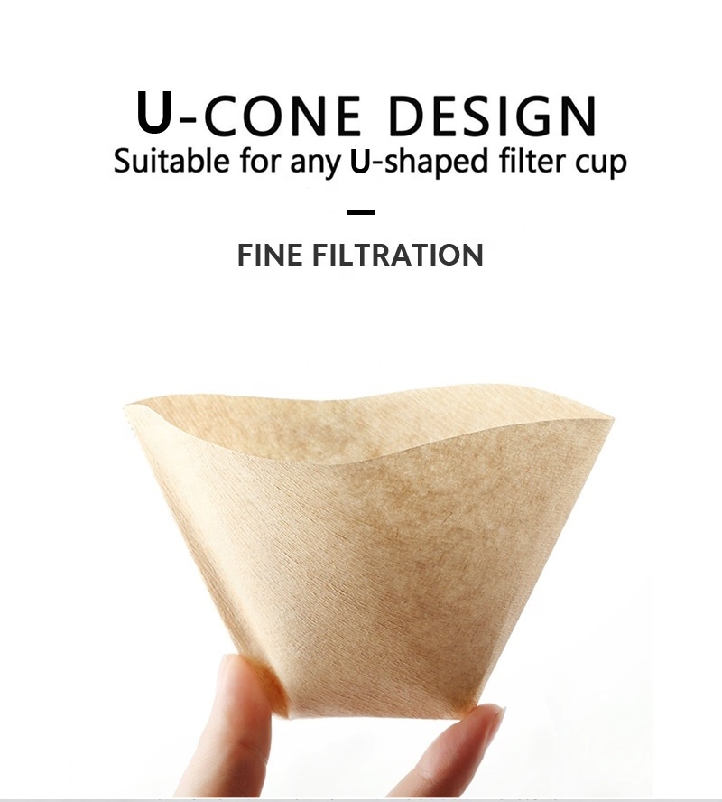 Portable v101 v102 coffee filter paper Food grade drip coffee filter paper conical tea filter bag