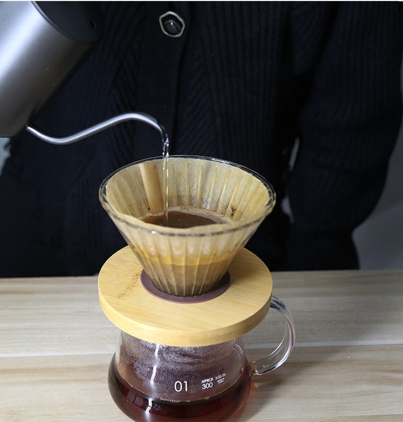 Cone Shape 1-4 Cup Food Grade No Bleach Natural Percolator Primary Drip V-shaped Coffee Filter Paper