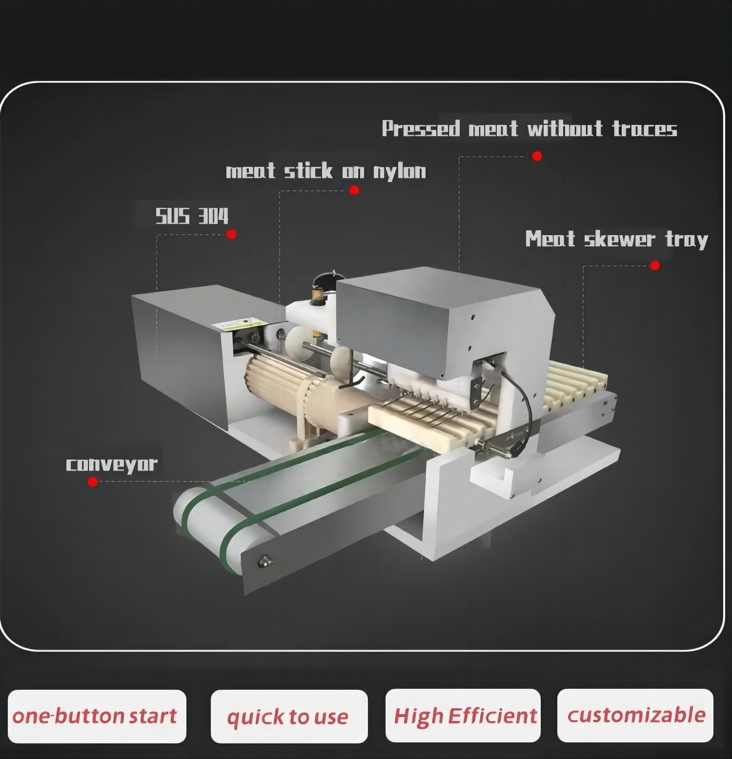 Commercial automatic meat skewer machine Fully automatic skewer machine Multifunctional lamb pork skewer machine