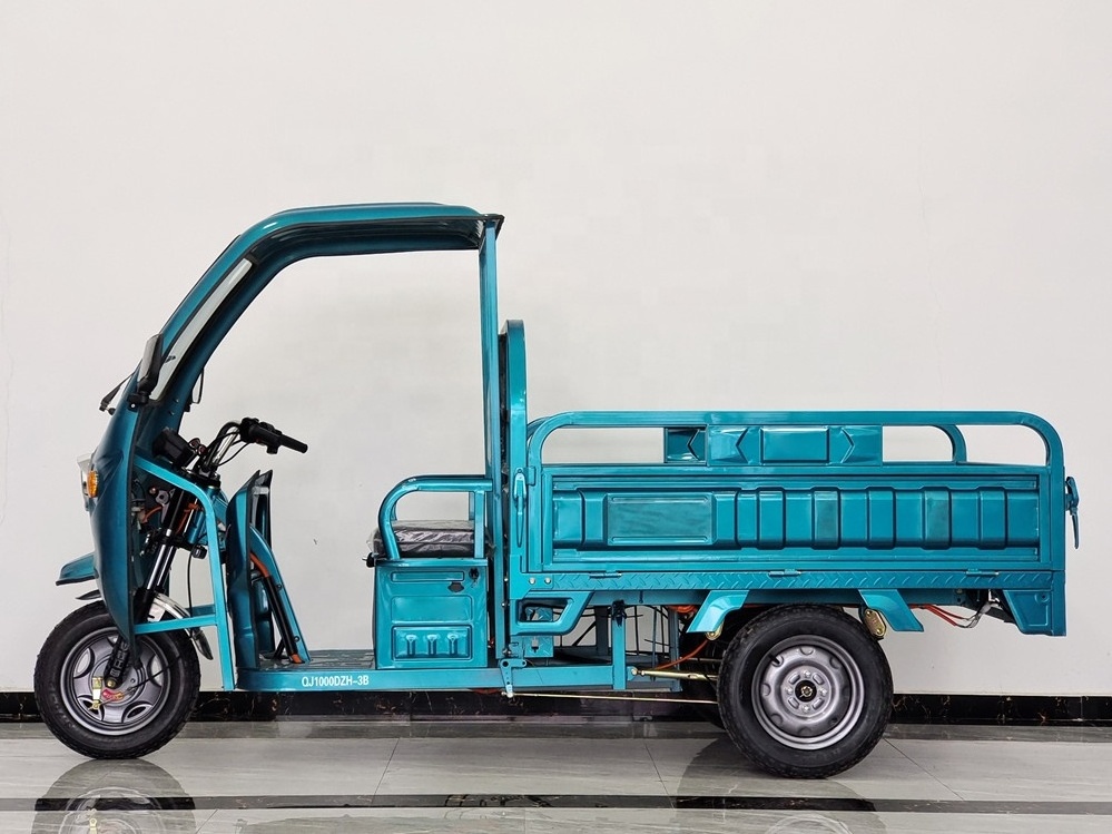 Factory 3 Wheeler E-loader Semi-closed Pick up Goods Electric Rickshaw Adult Passenger Tricycle China Customized