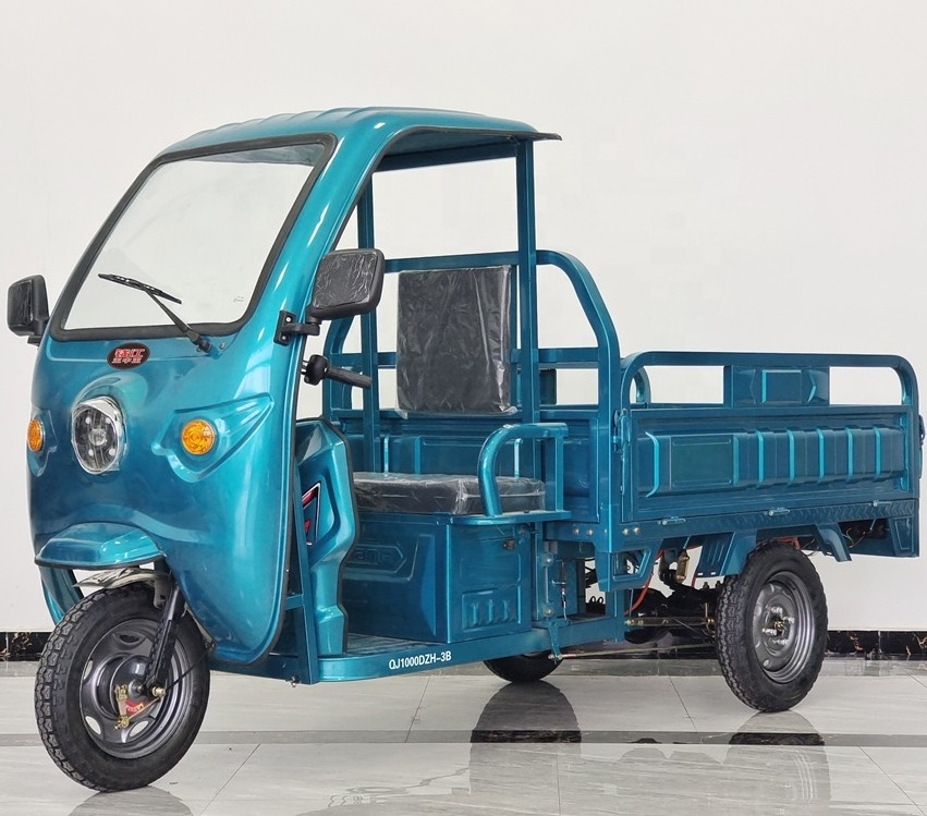 Factory 3 Wheeler E-loader Semi-closed Pick up Goods Electric Rickshaw Adult Passenger Tricycle China Customized