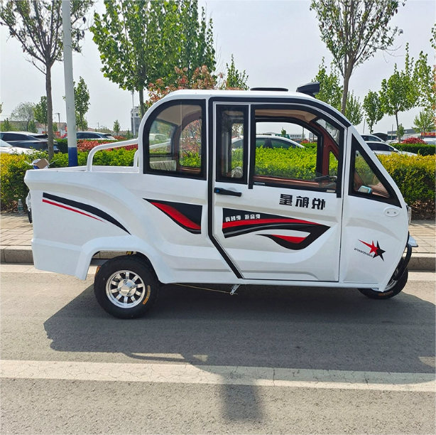 China Motor high powerful motorized tricycles gasoline 200cc passenger tricycle with open closed body cargo box