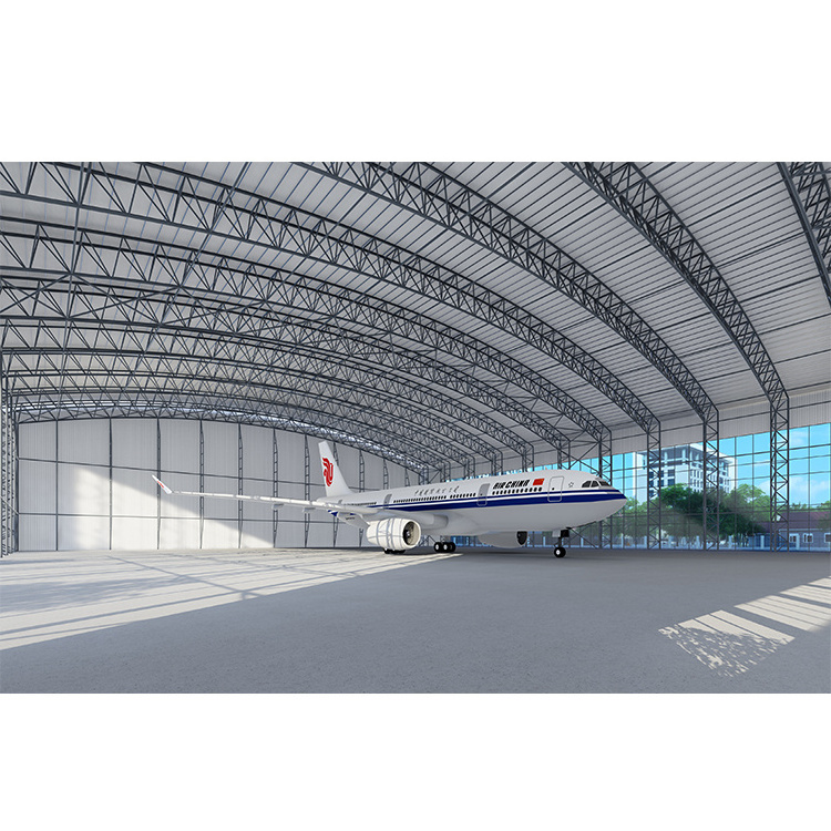 Steel structure low cost prefab warehouse industrial designs metal building aircraft hangars warehouse