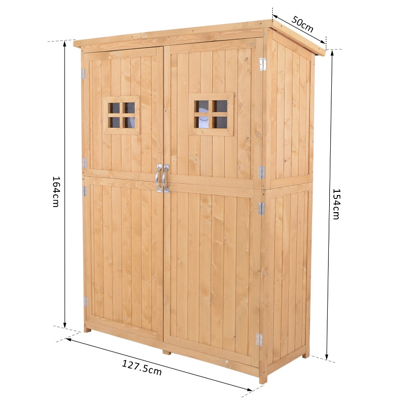 TIANYI Outdoor Garden Storage Shed Double Doors Tool Fir Wood Sheds & Storage Waterproof Wooden Storage Shed with Front Porch