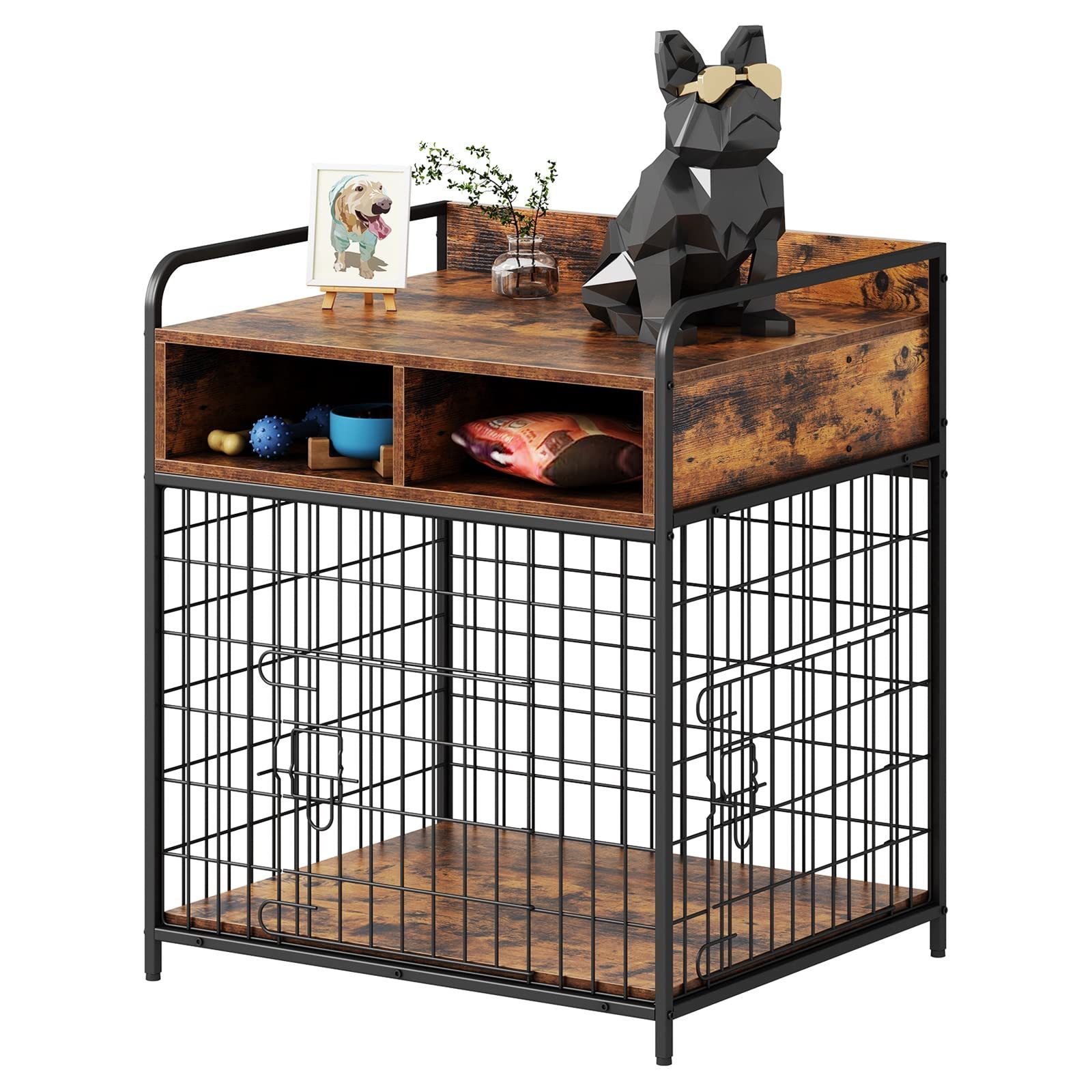 TIANYI Dog Crate Furniture Wooden Dog Crate End Side TableKennels Indoor Decorative Style Pet Crate for Medium Size Dogs