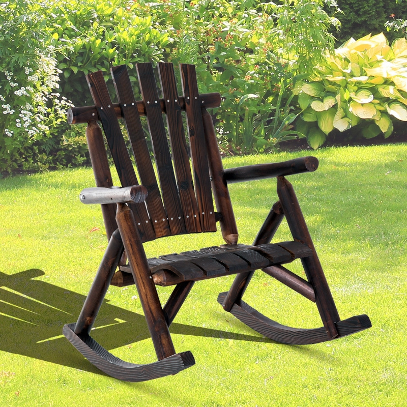 Outdoor Rocking Chairs Garden Wide Wooden Rocking Chair