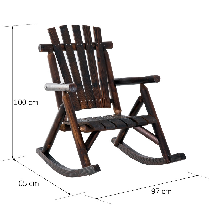 Outdoor Rocking Chairs Garden Wide Wooden Rocking Chair