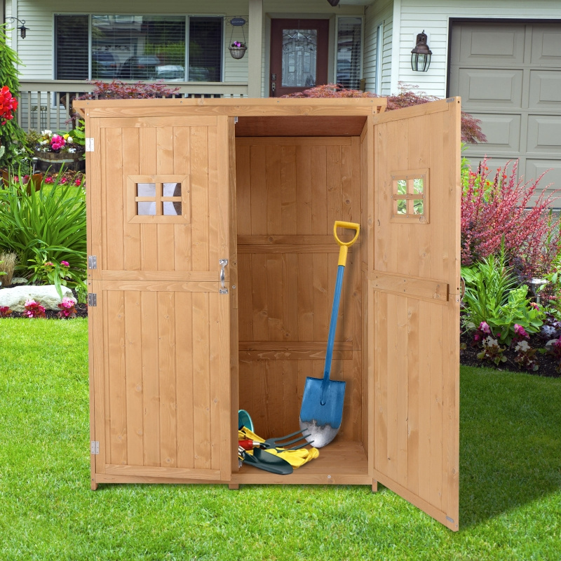 TIANYI Outdoor Garden Storage Shed Double Doors Tool Fir Wood Sheds & Storage Waterproof Wooden Storage Shed with Front Porch