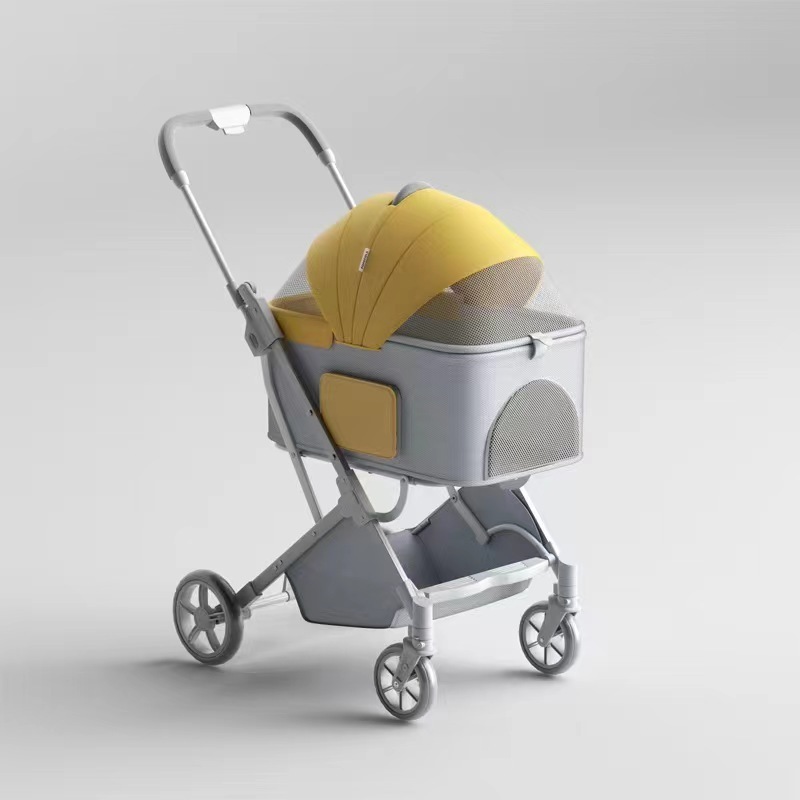 2024 Hot Selling Pet Product New Pet Stroller One-click to Collect the Car for Cat Dog Pet Stroller