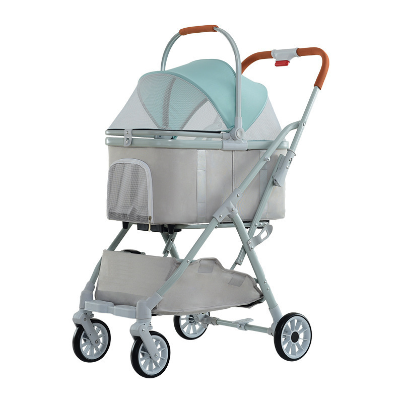 2024 Hot Selling Pet Product New Pet Stroller One-click to Collect the Car for Cat Dog Pet Stroller