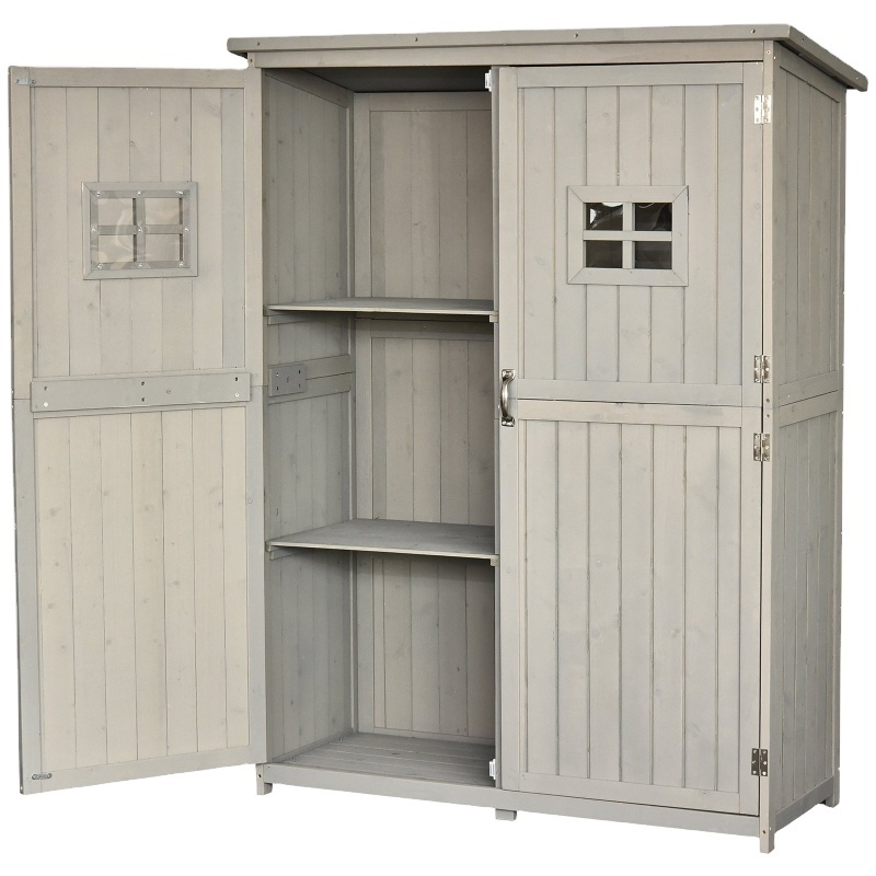 TIANYI Outdoor Garden Storage Shed Double Doors Tool Fir Wood Sheds & Storage Waterproof Wooden Storage Shed with Front Porch