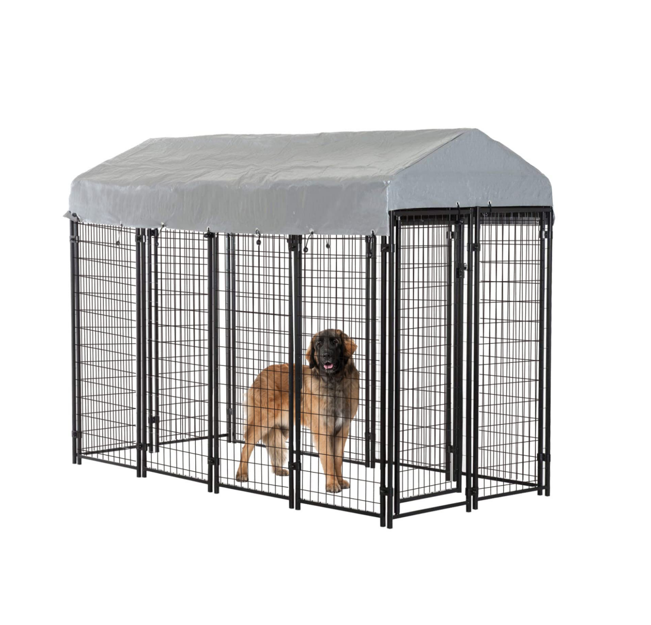 Chilochilo 8x4x6ft Dog Kennel Outdoor Dog Pen Playpen House Heavy Duty Dog Crate Metal Galvanized Welded Pet Animal Camping Cage