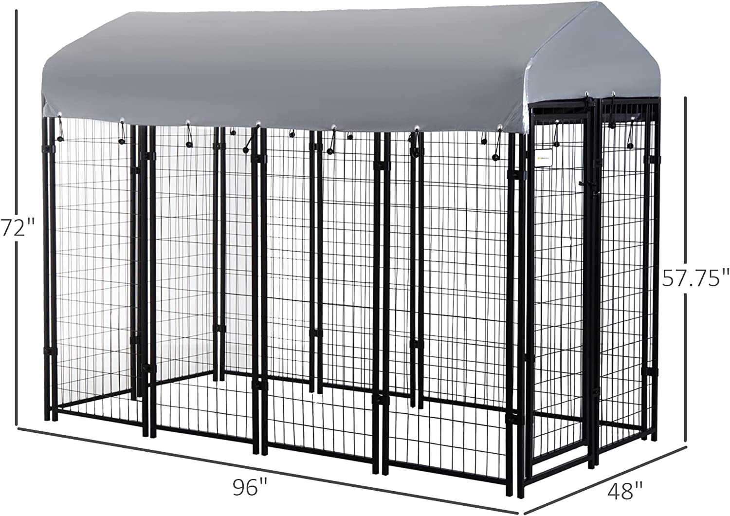 Chilochilo 8x4x6ft Dog Kennel Outdoor Dog Pen Playpen House Heavy Duty Dog Crate Metal Galvanized Welded Pet Animal Camping Cage