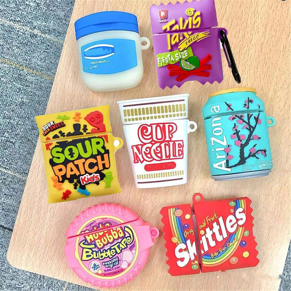 Wholesale For Airpods 1/2 Pro 3D Cute Cartoon Candy Food Custom Designers Silicone Earphone Protect Cover Case  for Airpod 3gen