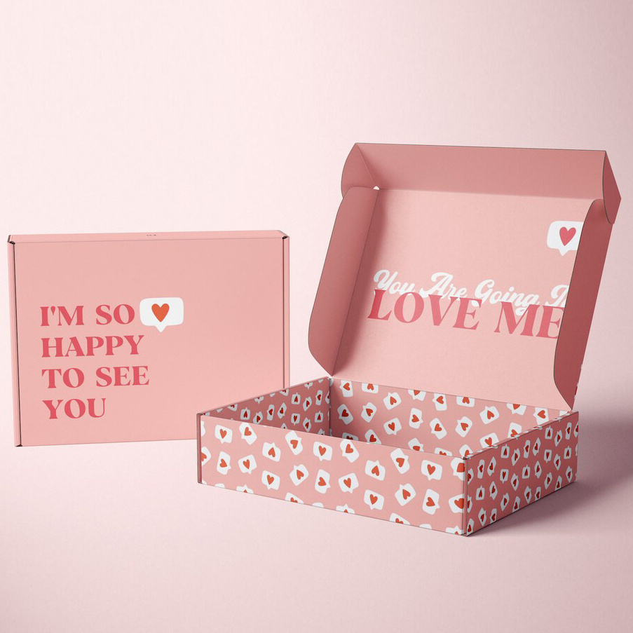 Wholesale Custom Printed Pink Personalized Subscription Mailer Shipping Paper Boxes Mailing Gift Packaging Cardboard Mailer Box