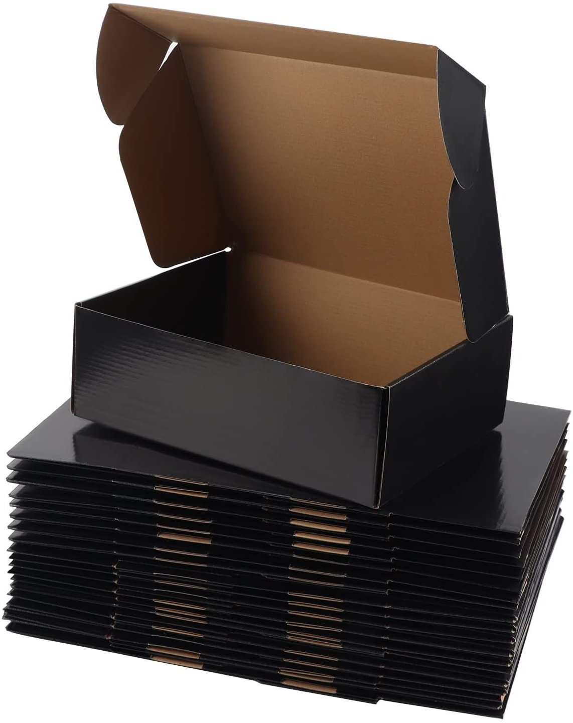 Wholesale Custom Printed LOGO Mailers Folding Paper Box Black Shipping Corrugated Mailer Boxes