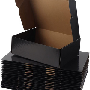 Wholesale Custom Printed LOGO Mailers Folding Paper Box Black Shipping Corrugated Mailer Boxes