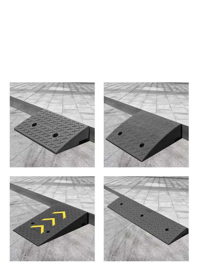 10Mm To 120Mm Height Rubber Black Road Safety Driveway Rubber Ramps Kerbing Car Park Kerb