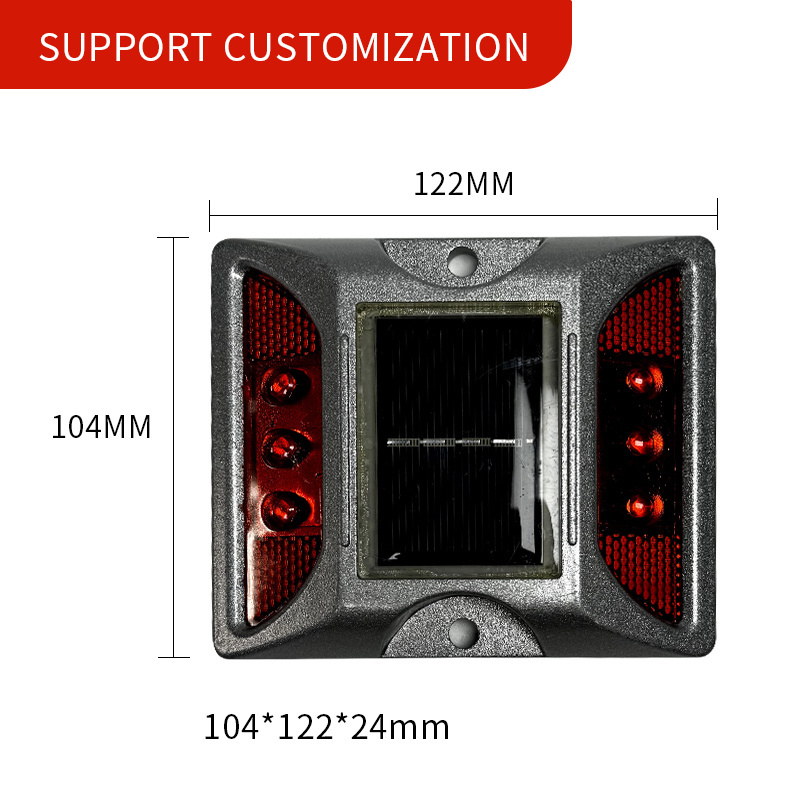 Customized Solar Cast Aluminum Road Studs with LED Lights Factory Price Traffic Safety Reflectors for Road Warning