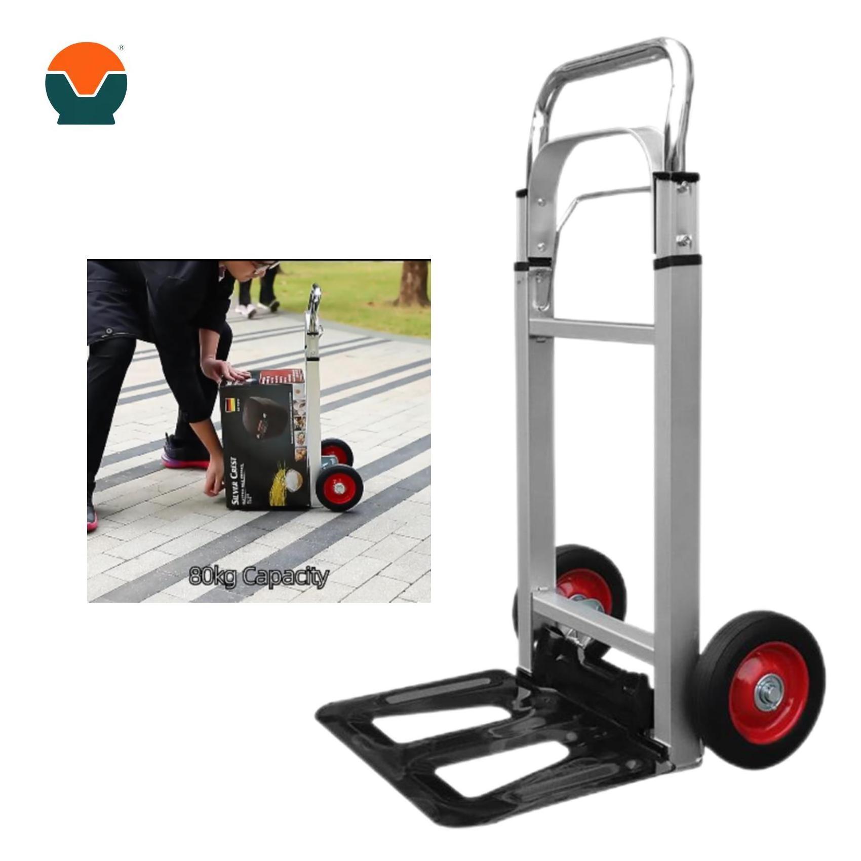 Foldable Anti-skid Tires Extendable Handlebars Moving Sack Truck Hand Cart Oem Accept Alloy Folding Shopping Cart Rubber Tianyu